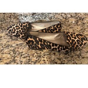 Coach Leopard Fabric Flat Loafers Shoes Size 9
